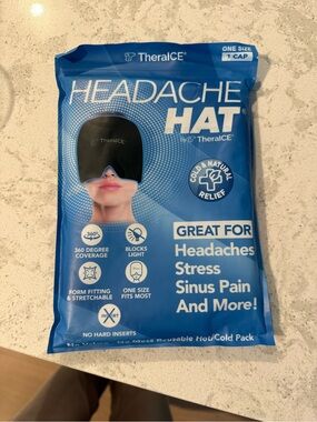 Headache Hat Cold & Natural Relief – Black